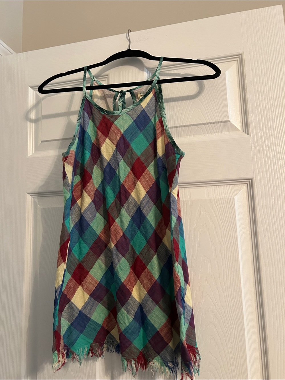 Kori Multicolor Plaid Tank Dress in Teal, Red, Yellow, Purple